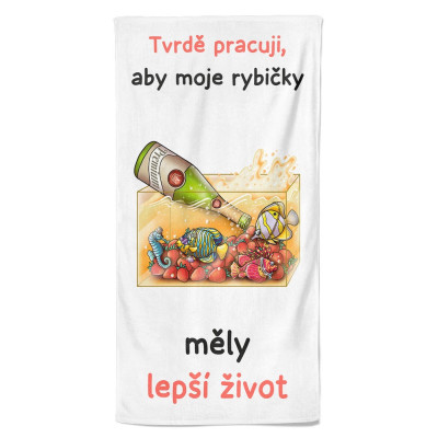 Osuška 140 x 70 cm - Rybičky - lepší život