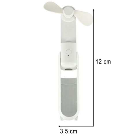 Ruční mini skládací větráček - bílý ~ 13
