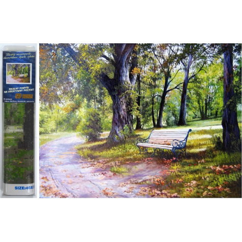 Norimpex Diamantový obrázek malování 30x40cm - Prosluněná lavička ~ 1