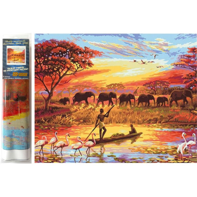 Norimpex Diamantový obrázek malování 30x40cm - Sloní stádo