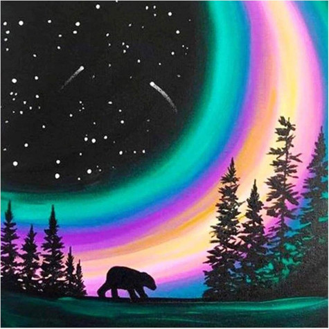 Norimpex Diamantový obrázek malování 30x40cm - Polární noc ~ 2