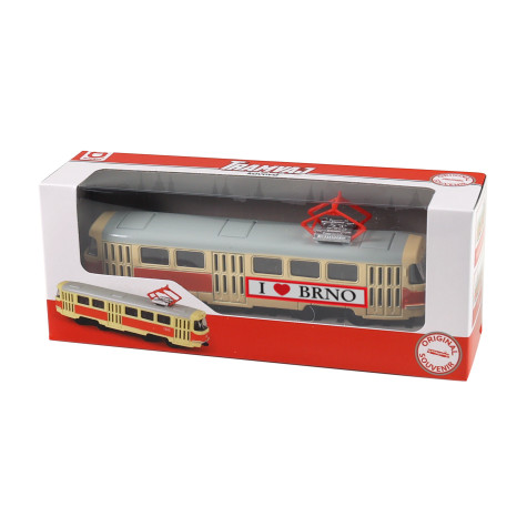 Kovová česká retro tramvaj 16 cm BRNO ~ 2