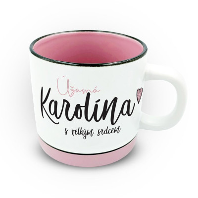 Nekupto Hrnek s potiskem 400 ml pastel - Karolína