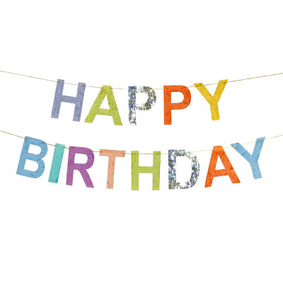 Narozeninový papírový nápis 2,2 m Happy Birthday barevný