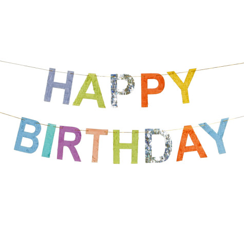 Narozeninový papírový nápis 2,2 m Happy Birthday barevný ~ 1