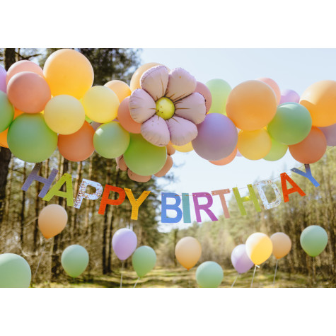 Narozeninový papírový nápis 2,2 m Happy Birthday barevný ~ 3
