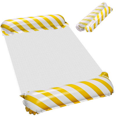 Nafukovací lehátko se síťkou Hamak 110x70cm proužky - žluté