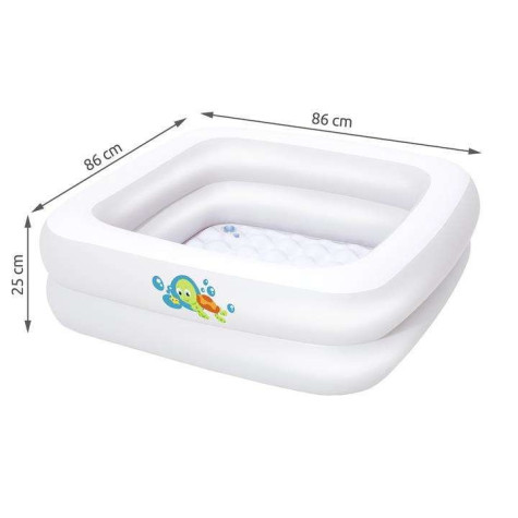 Bestway 51116 Nafukovací dětský bazén čtverec 86x86x25cm bílý ~ 4