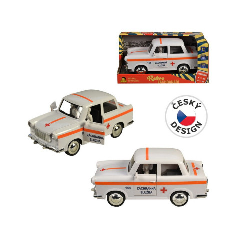 MaDe Auto ambulance retro na setrvačník 6 x 17 x 8 cm ~ 1