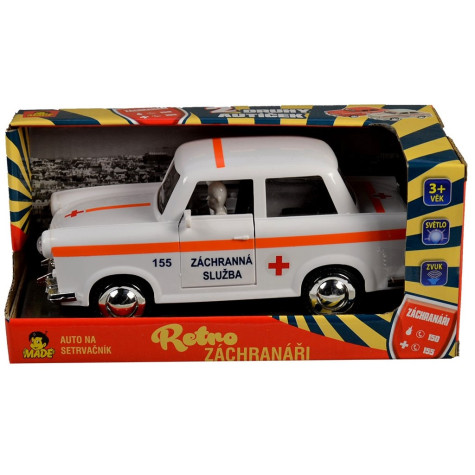 MaDe Auto ambulance retro na setrvačník 6 x 17 x 8 cm ~ 2