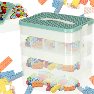 Box plastový organizér na hračky s víkem 3 patrový 30,5x22,5x32cm