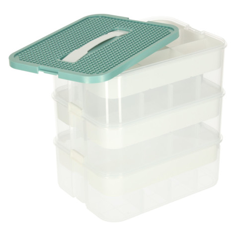 Box plastový organizér na hračky s víkem 3 patrový 30,5x22,5x32cm ~ 2