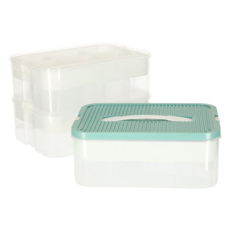 Box plastový organizér na hračky s víkem 3 patrový 30,5x22,5x32cm ~ 3