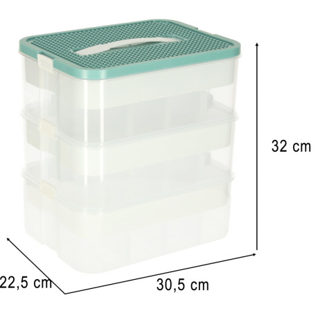 Box plastový organizér na hračky s víkem 3 patrový 30,5x22,5x32cm ~ 4