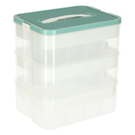 Box plastový organizér na hračky s víkem 3 patrový 30,5x22,5x32cm ~ 6