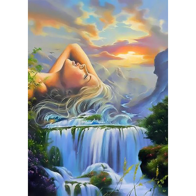 Norimpex Diamantový obrázek malování 30x40cm - Vodopády s dívkou