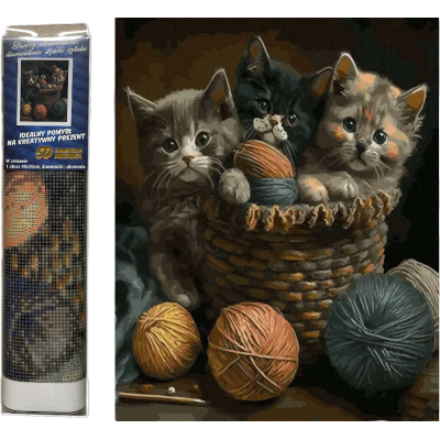 Norimpex Diamantový obrázek malování 30x40cm - Kočky v košíku