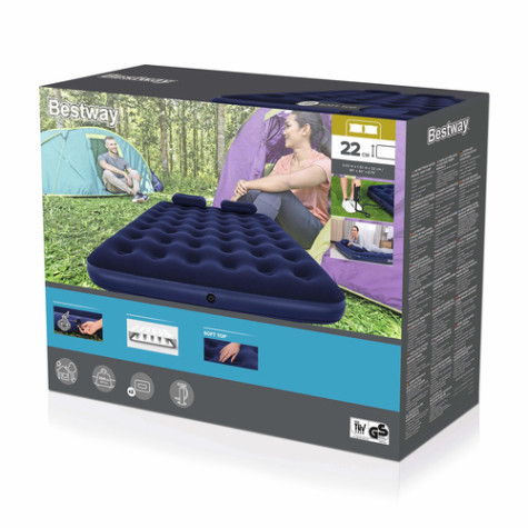 Bestway 67374 Nafukovací matrace Queen 203x152x22cm s manuální pumpou ~ 8