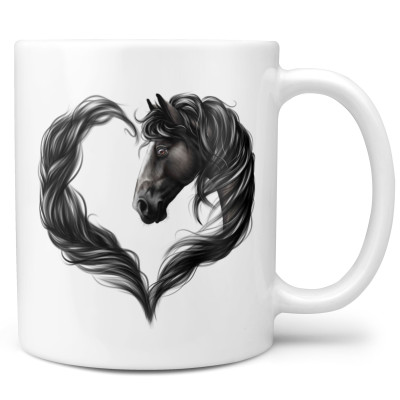 Hrnek 330 ml - Horse heart black