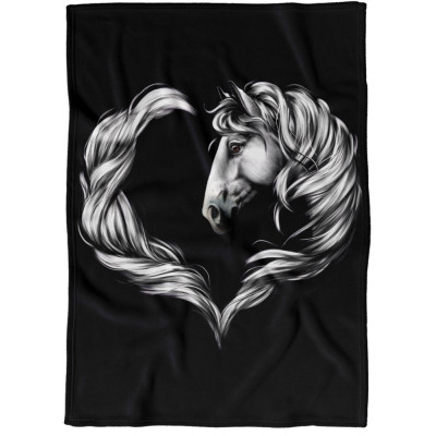Deka 200 x 140 cm - Horse heart white
