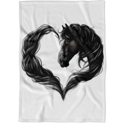 Deka 200 x 140 cm - Horse heart black
