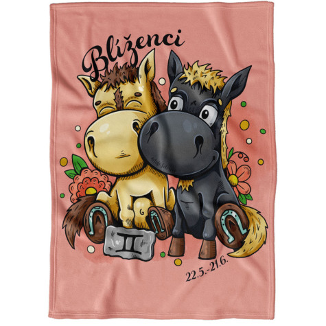 Deka 200 x 140 cm Koňská znamení - Blíženci ~ 1