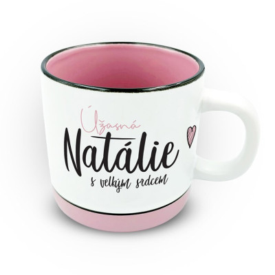 Nekupto Hrnek s potiskem 400 ml pastel - Natálie