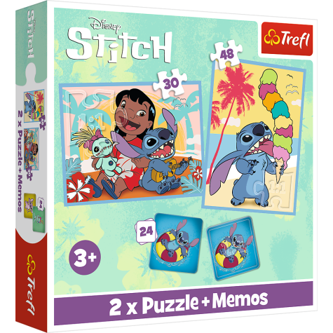 TREFL Sada 3v1 Lilo&Stitch: Šťastný den (2x puzzle + pexeso) ~ 1