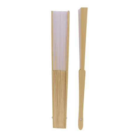 Bambusový vějíř bílý 21 cm ~ 4