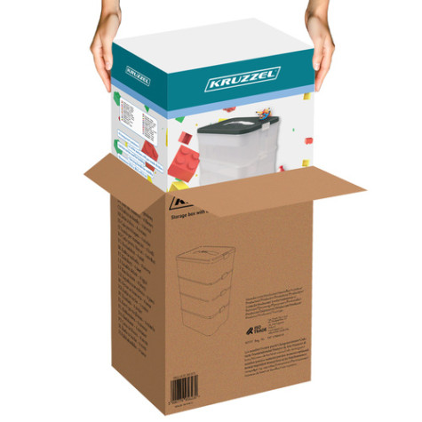 Úložný box na stavebnici 4 patrový Kruzzel 25758 ~ 11