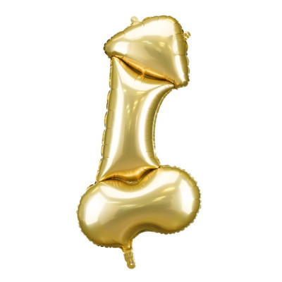 Nafukovací fóliový balónek 46x88cm - Penis zlatý