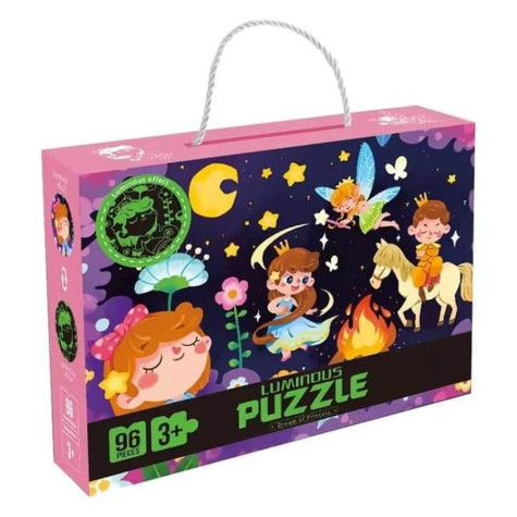 Dětské puzzle svítící ve tmě 96 dílků - princezny ~ 2