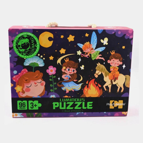 Dětské puzzle svítící ve tmě 96 dílků - princezny ~ 3