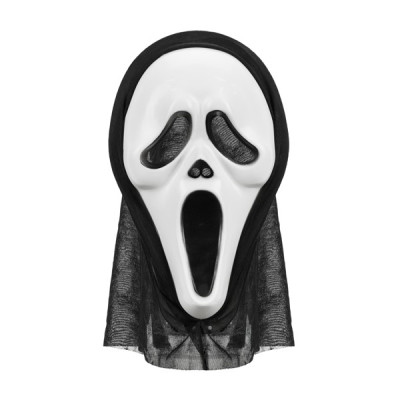 Halloweenská maska s kapucí Vřískot 18x31cm