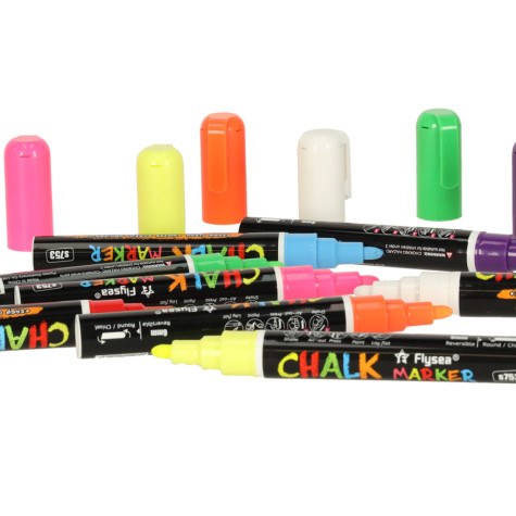 KIK Popisovací křídové fixy na sklo a keramiku 8 ks ~ 4