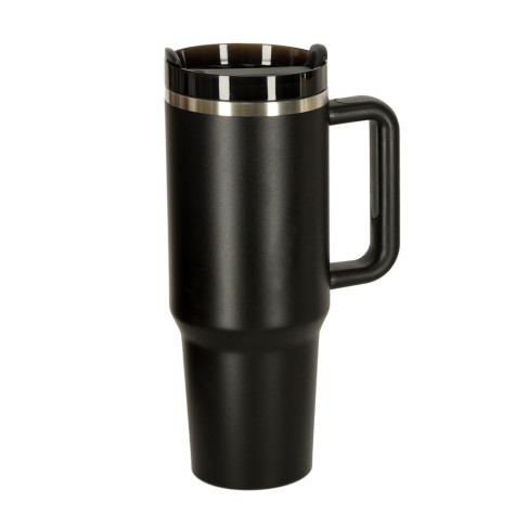 Termohrnek s uchem a brčkem 1200 ml černý ~ 3