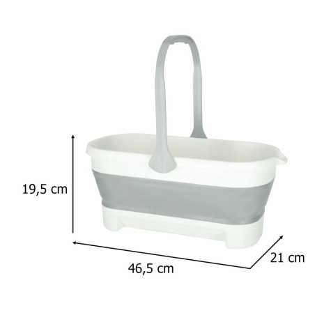 Skládací obdélníkový kbelík na mop s rukojetí 15 l ~ 9