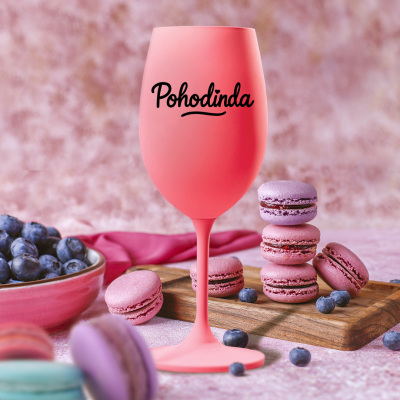 Ahome Sklenice na víno 450 ml - Pohodinda - růžová