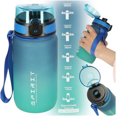 KIK Sportovní láhev na pití 600 ml modro-zelená