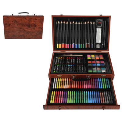 Sada na malování Art box 143ks v dřevěném kufříku 38x25x8cm