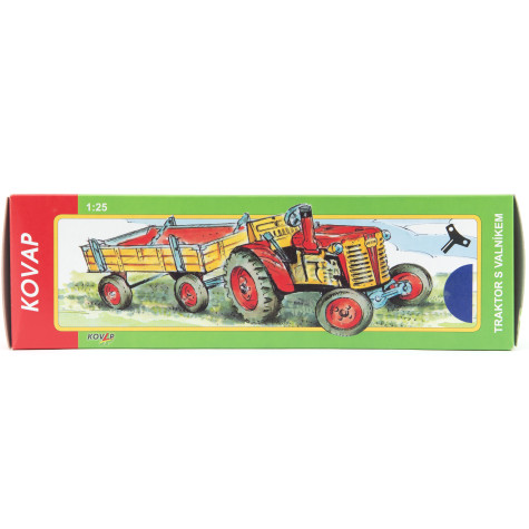 Kovap Traktor Zetor s valníkem modrý na klíček kov 28cm ~ 3