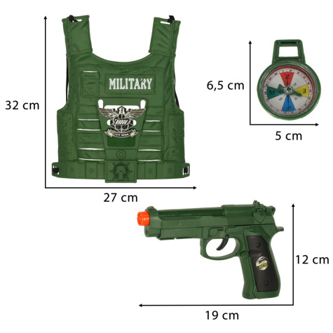 KIK Vojenský kostým pro děti Set s doplňky ~ 9