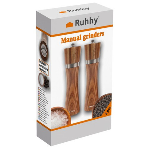 Dřevěný mlýnek na sůl a pepř 2 ks Ruhhy 24650 ~ 11