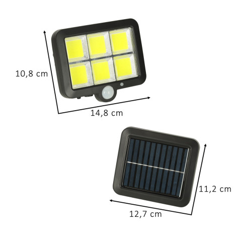 KIK Solární lampa se senzorem pohybu a soumraku 120 LED ~ 12