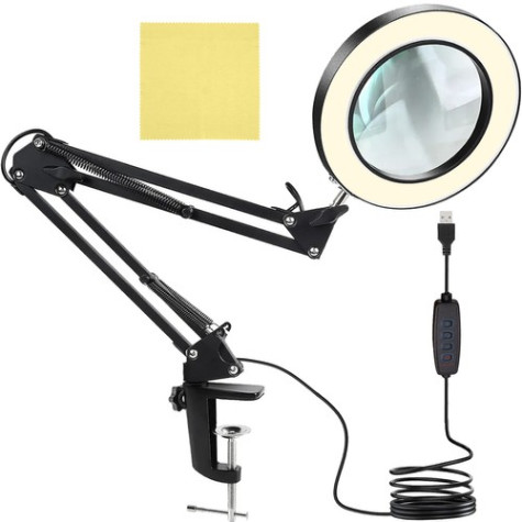 Multifunčkní lampa s lupou - černá Izoxis 23893 ~ 1