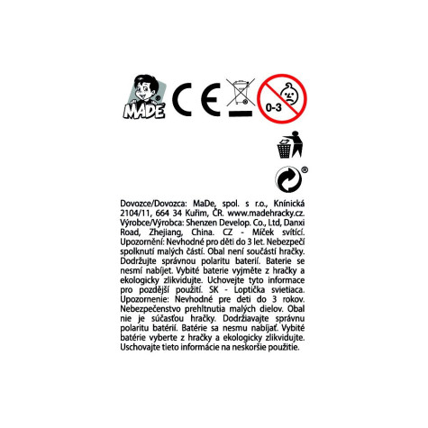 Míček špičatý se světlem barevný 5,5 cm ~ 3