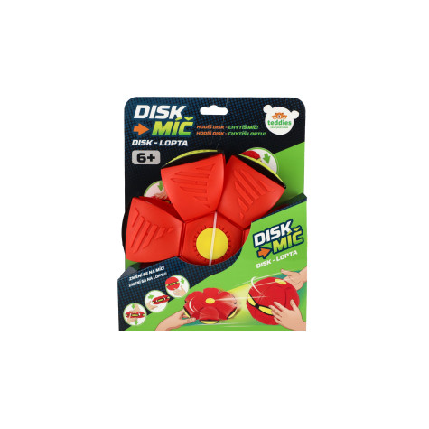 Teddies DiskMíč Hoď disk, chyť míč 22cm červený ~ 2