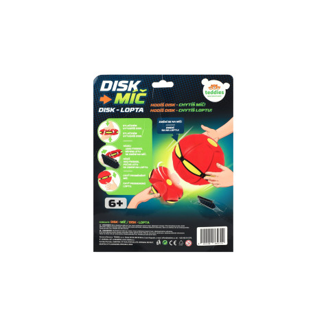 Teddies DiskMíč Hoď disk, chyť míč 22cm červený ~ 3