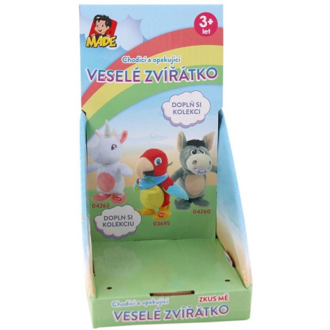 MaDe Veselé zvířátko Jednorožec opakující a chodící 23 cm ~ 4