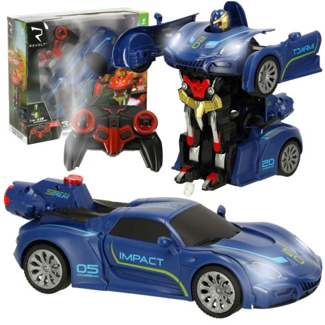 Revolt Transforming robot racer auto na dálkové ovládání modré ~ 1